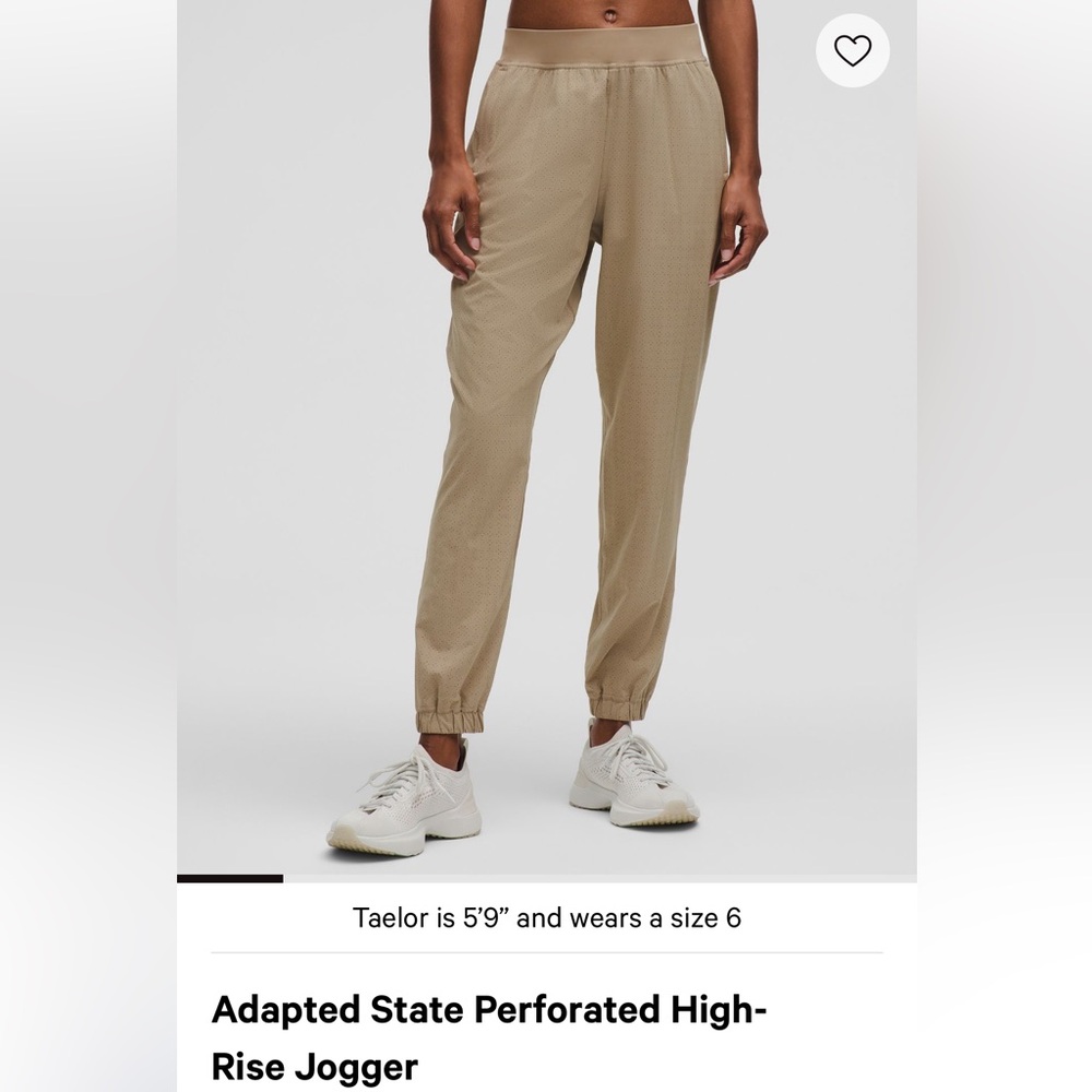 Lululemon adapted state perforated high-rise jogger, like new, size 4